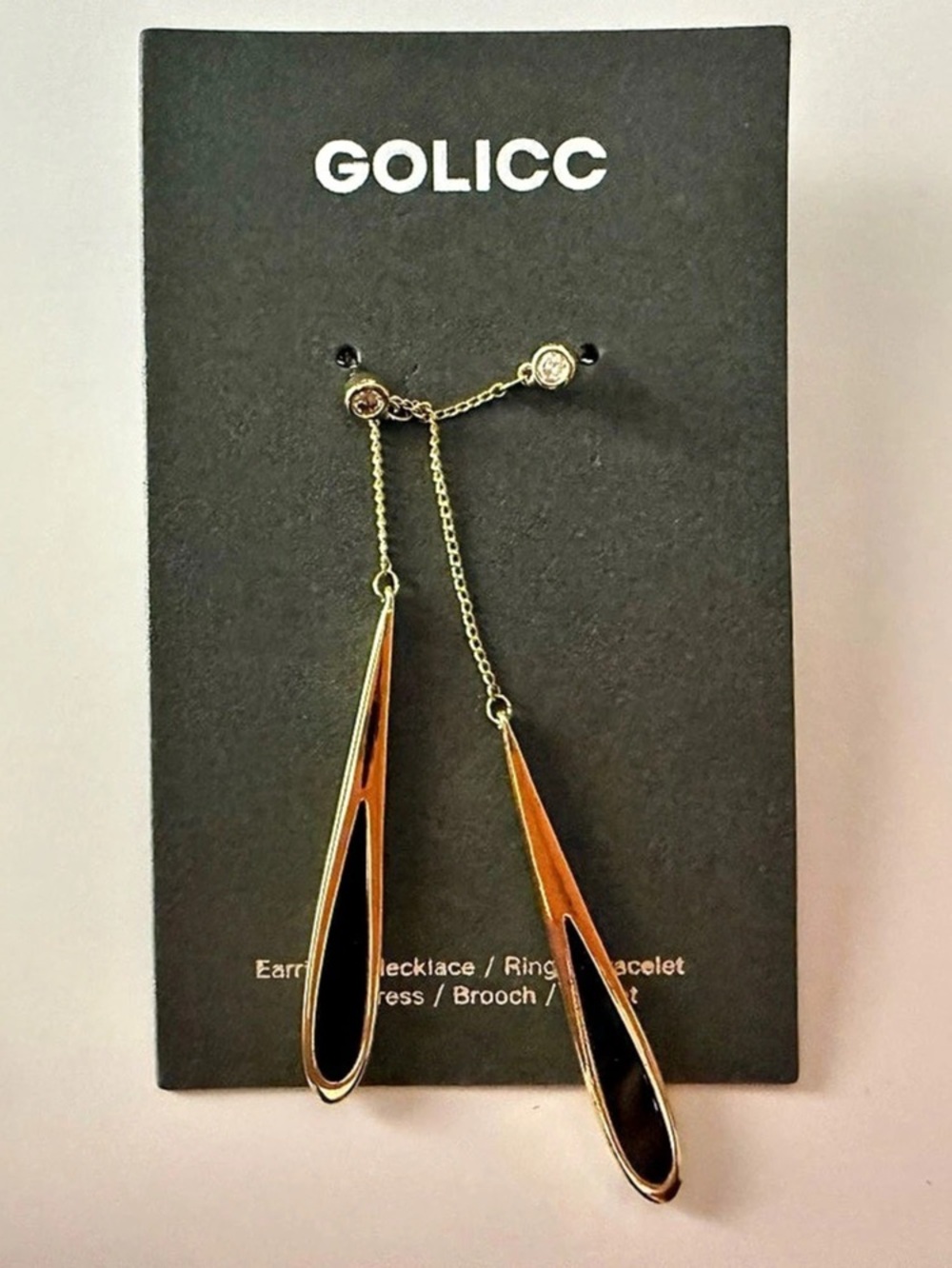 COLLCO Pendant Necklace in Gold & Black Like New